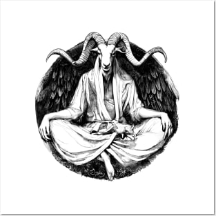 Baphomet Meditation Black Posters and Art